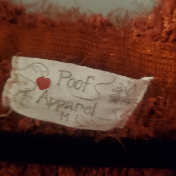 POOF APPAREL Open Front Hooded Cardigan Size Medium - Picture 4 of 5